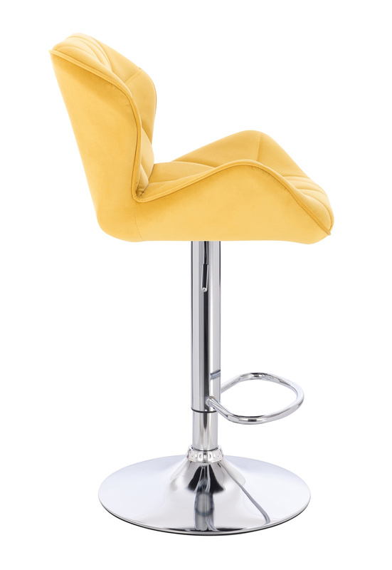 HR111W Scaun Galbenă Velur Bază Cromata