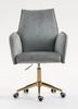 HR280K Scaun Gray din Catifea cu Bază Aurie
