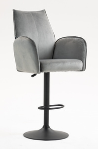 HR280W Scaun Gray din Catifea cu Bază Neagră