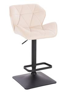 HR111KW Scaun Crem Catifea cu Bază Neagră