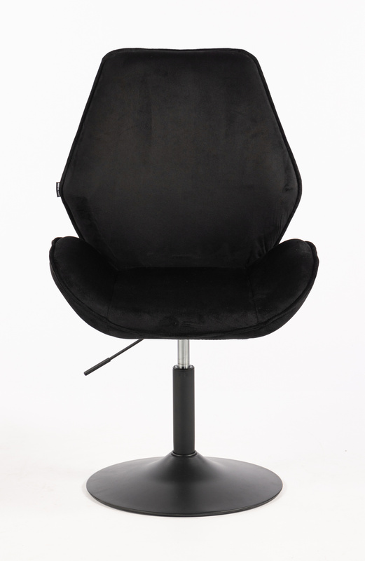 HR350N Scaun Neagră din Catifea Bază Neagră