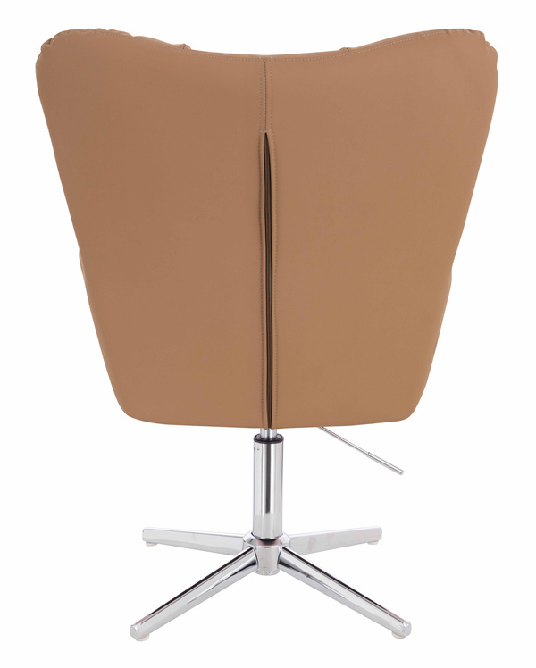 HR650CROSS Scaun Caramel Piele Ecologica Premium Soft cu Bază Cromata