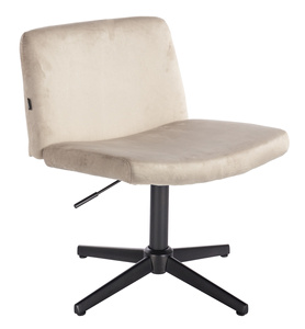 HR150CROSS Scaun Latte din Catifea cu Bază Neagră