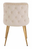 HR940 Scaun cu picioare aurii Crem din Catifea