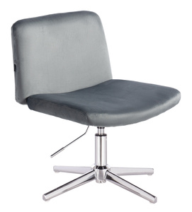 HR150CROSS Scaun Grafit din Catifea cu Bază Cromata