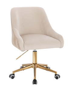 HR920K Scaun Crem din Catifea cu Bază Aurie