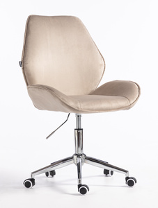 HR350K Scaun Latte din Catifea Bază Cromata