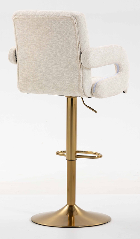 HR8404W Scaun Crem Boucle cu Bază Aurie
