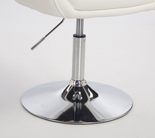 HR2055N Scaun Alb din Piele Ecologica cu Bază Cromata