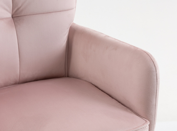 HR250K Scaun Catifea Roz Pudra Bază Neagră