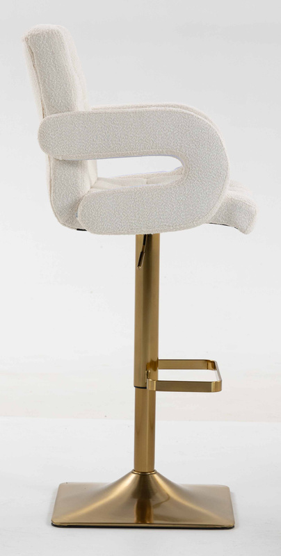 HR8404KW Scaun Crem Boucle cu Bază Aurie