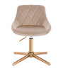 HR1054CROSS Scaun Roz Catifea cu Bază Aurie