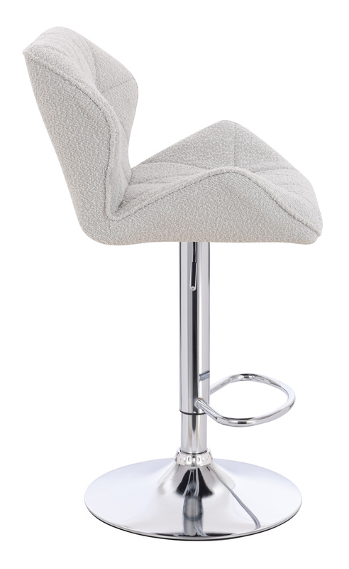 HR111W Scaun Gri Boucle cu Bază Cromata