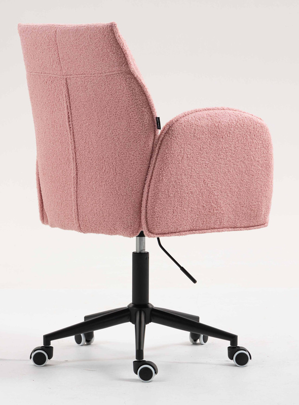 HR280K Scaun Roz Pudra Boucle cu Bază Neagră