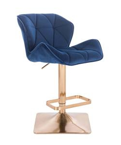 HR111KW Scaun Bleumarin Velur cu Bază Aurie