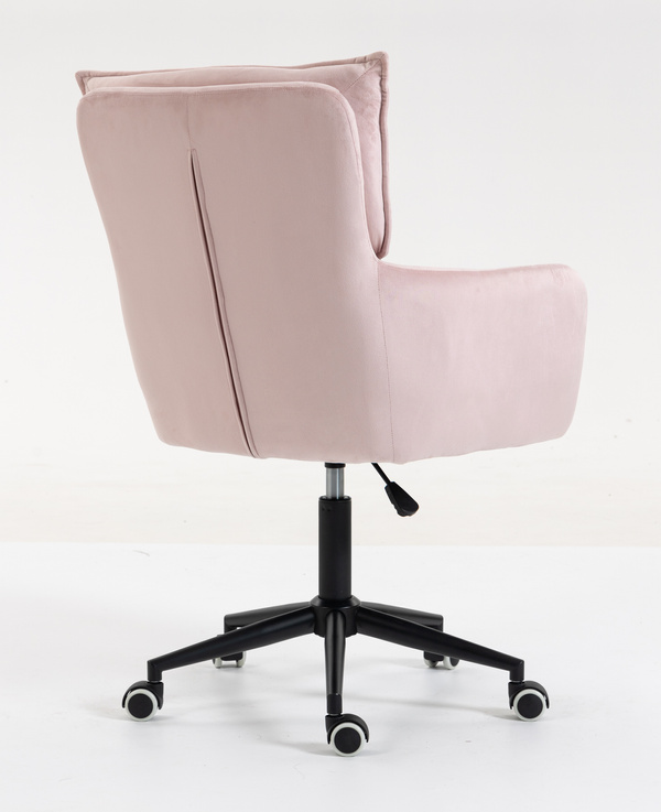 HR250K Scaun Catifea Roz Pudra Bază Neagră