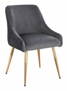 HR920 Scaun cu picioare aurii Grafit din Catifea