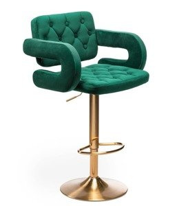 HR8403W Scaun Catifea Verde de Smarald Bază Aurie