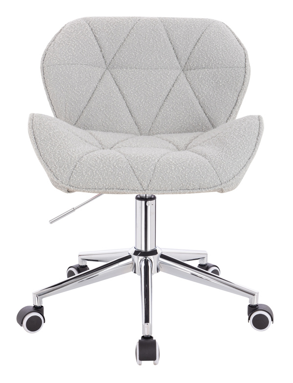 HR111K Scaun Gri Boucle cu Bază Cromata