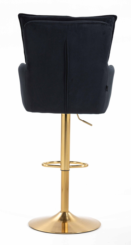 HR250W Scaun Catifea Neagră Bază Aurie