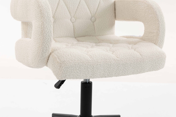 HR8404K Scaun Crem Boucle cu Bază Neagră