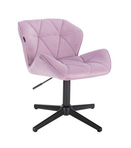 HR111CROSS Scaun Mov Catifea cu Bază Neagră