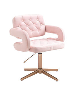 HR8403CROSS Scaun Catifea Roz Bază Aurie