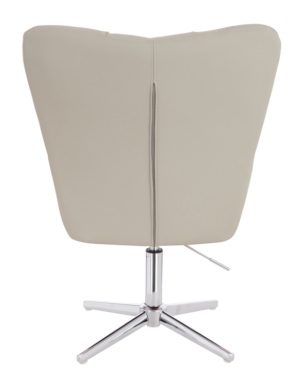 HR650CROSS Scaun Ecru Piele Ecologica Premium Soft cu Bază Cromata