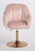 HR2055N Scaun Roz Pudra din Catifea cu Bază Aurie