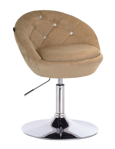 HR948N Scaun Latte din Catifea cu Bază Cromata