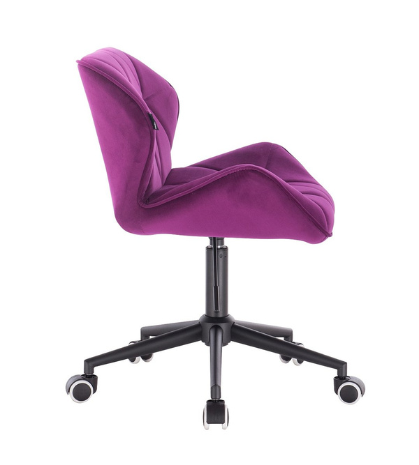 HR111K Scaun Fucsia Catifea cu Bază Neagră