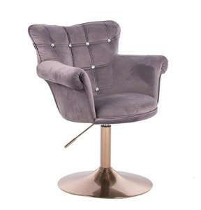 HR804CN scaun Catifea Grafit cu Bază Aurie