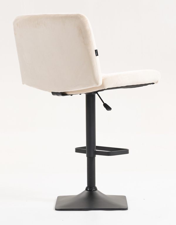 HR150KW Scaun Crem din Catifea cu Bază Neagră