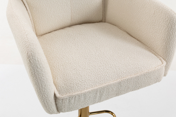 HR250W Scaun Crem Boucle Bază Aurie
