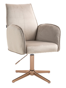 HR280CROSS Scaun Latte din Catifea cu Bază Aurie