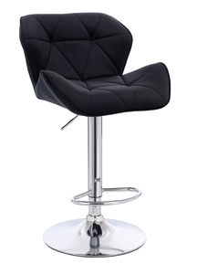 HR111W Scaun Neagră Velur Bază Cromata