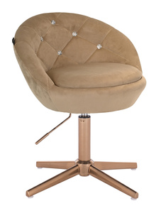 HR948CROSS Scaun Latte din Catifea cu Bază Aurie