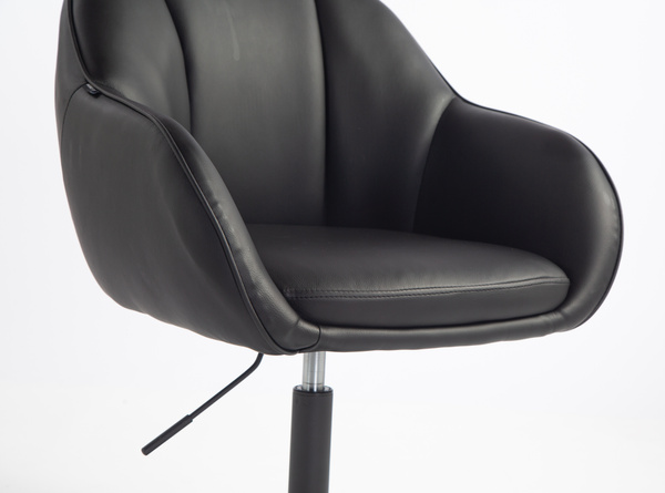 HR2055N Scaun Neagră din Piele Ecologica cu Bază Neagră