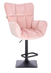 HR650KW Scaun Roz Catifea cu Bază Neagră