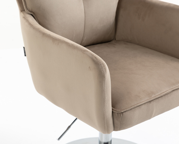 HR250N Scaun Catifea Latte Bază Cromata