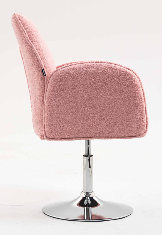 HR280N Scaun Roz Pudra Boucle cu Bază Cromata