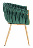 HR750 Scaun cu picioare Aurie Verde din Catifea