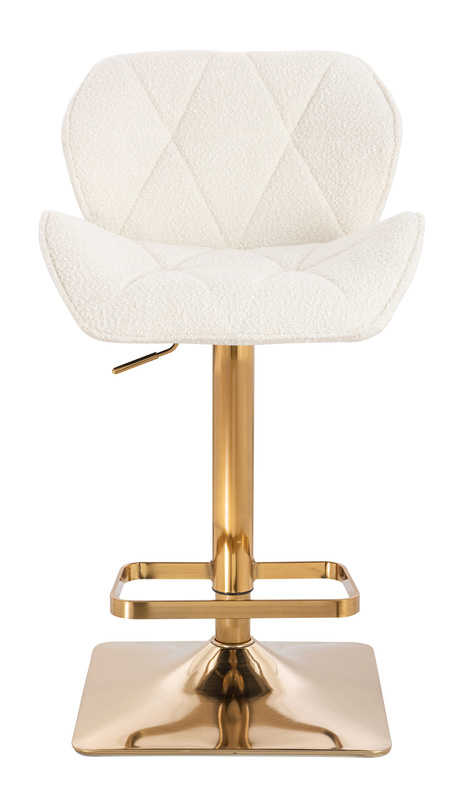 HR111KW Scaun Crem Boucle cu Bază Aurie
