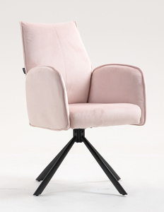 HR280 BAZĂ STEA Scaun Roz din Catifea cu Bază Neagră