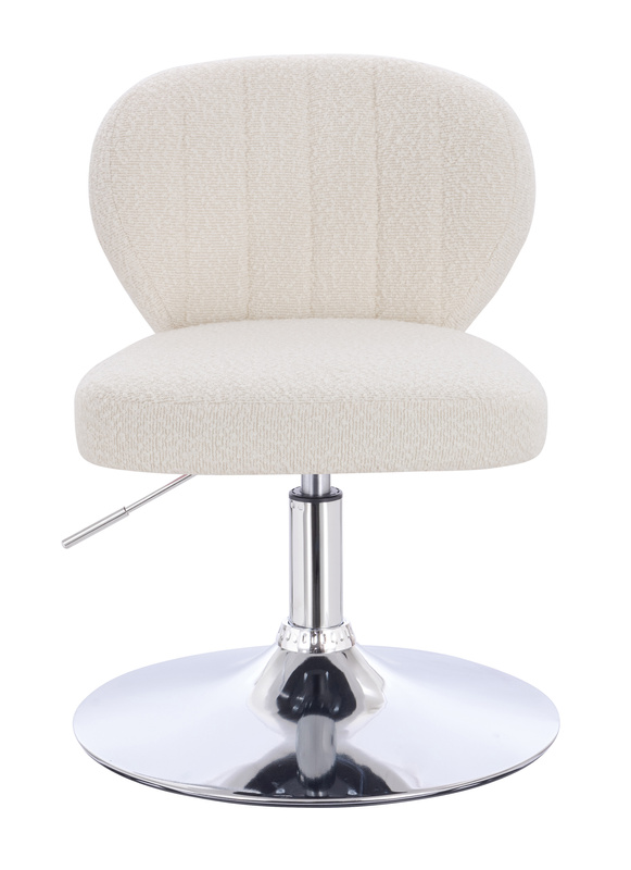 HR193N Scaun Crem Boucle cu Bază Cromata