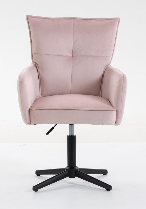 HR250CROSS Scaun Catifea Roz Pudra Bază Neagră