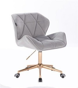 HR111K scaun Catifea Gri cu Bază Aurie