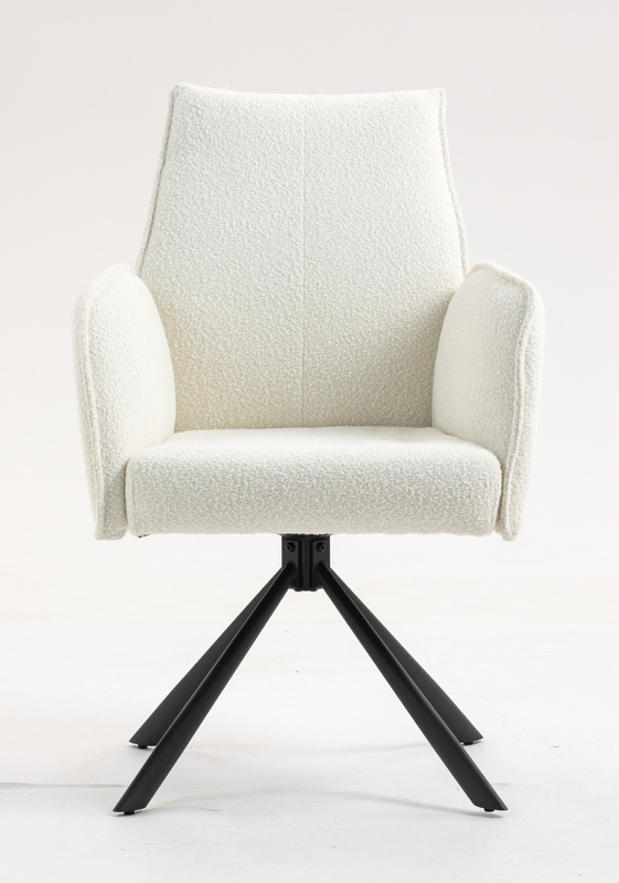 HR280 BAZĂ STEA Scaun Crem Boucle cu Bază Neagră