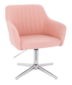 HC190NCROSS Scaun Roz din Piele Ecologica cu Bază Cromata