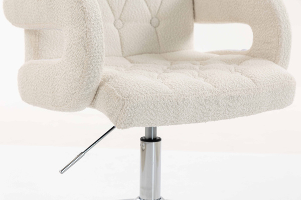 HR8404K Scaun Crem Boucle cu Bază Cromata